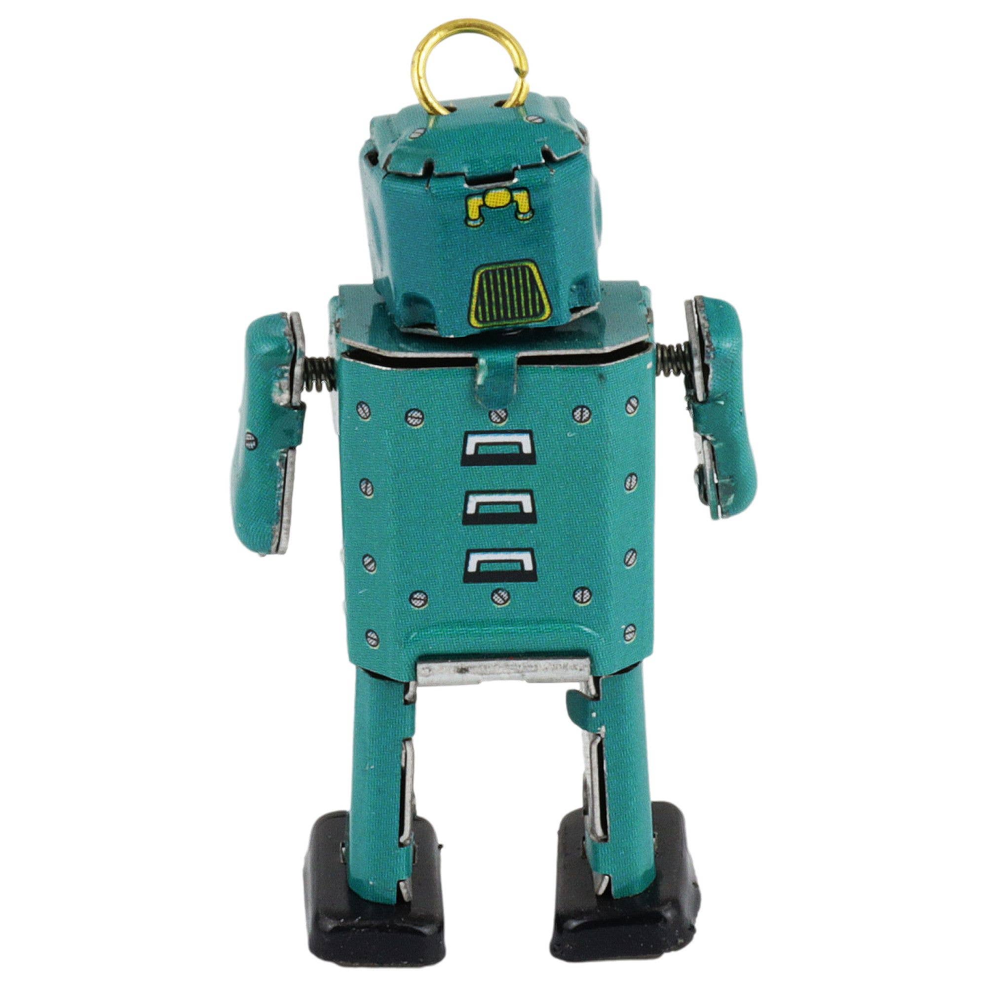 Tribal Trade GmbH - Wholesale Decorative Figurine - Tin Toy Mini Robot Turquoise Mini Figure Tin Robot2