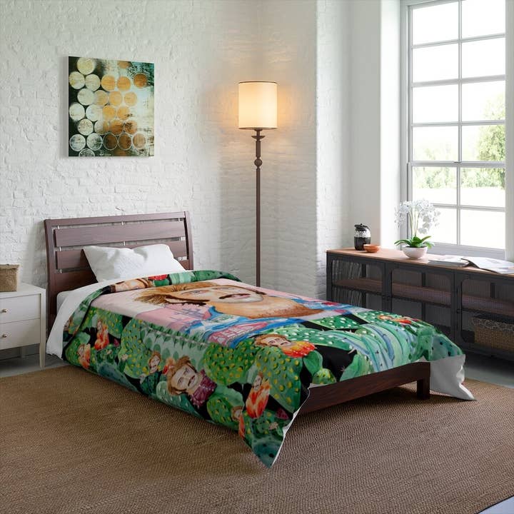 Watercolors by Joshy – wholesale Throw blanket – The Retro Nicolas Cage "Raising Arizona" Trippy Artisan Cact