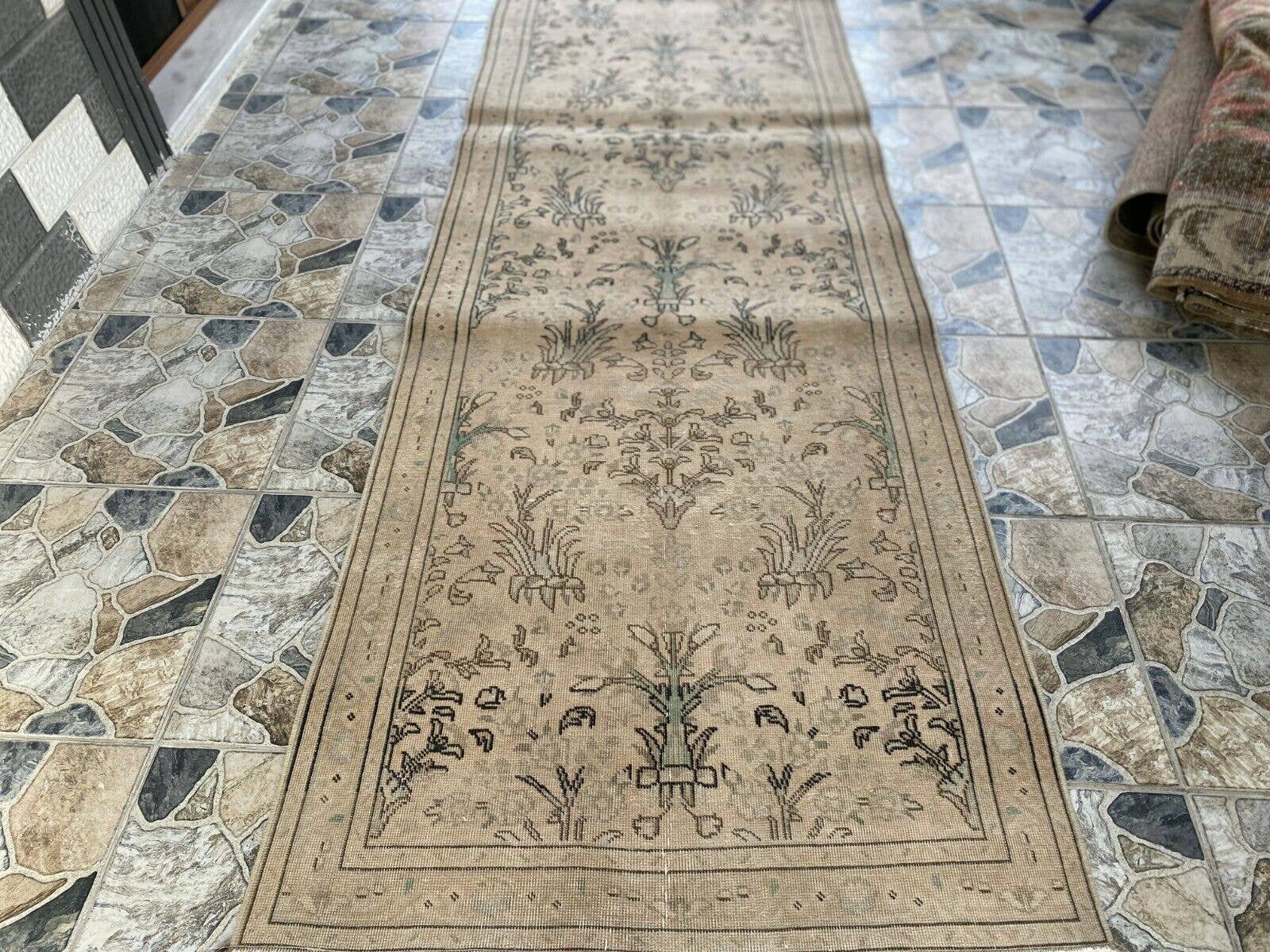 Oushak Rugs - Wholesale Runner Rug - Vintage Rug, Wool Oushak Runner Carpet Handmade 3.3x12.5 ft3