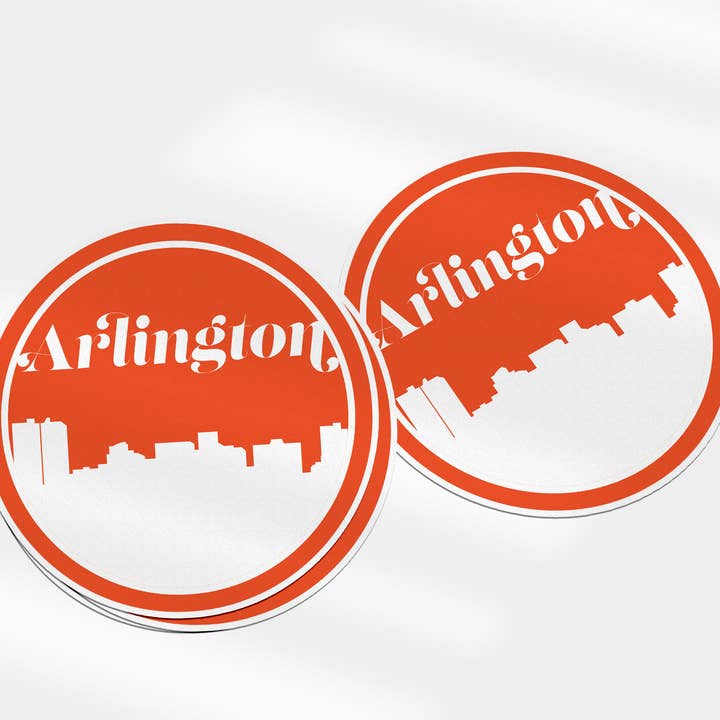 Paperfinch Design - Wholesale Sticker - Arlington Texas retro skyline sticker | Multiple colors10