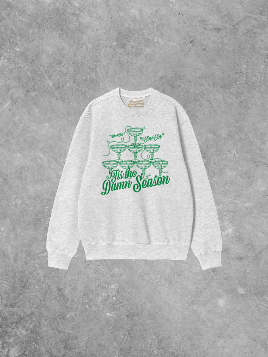 The Clandestine Underground – wholesale Graphic sweatshirt – Unisex – 'Tis The Damn Season, Christmas Boxy Cotton 90's Sweatshirt2