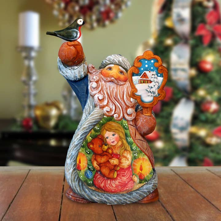 Designocracy - Wholesale Christmas Decoration - Early Friend’s Tiny Tale Santa Christmas Figurine by G. DeBrekht - Christmas Santa Snowman Décor - 5616381