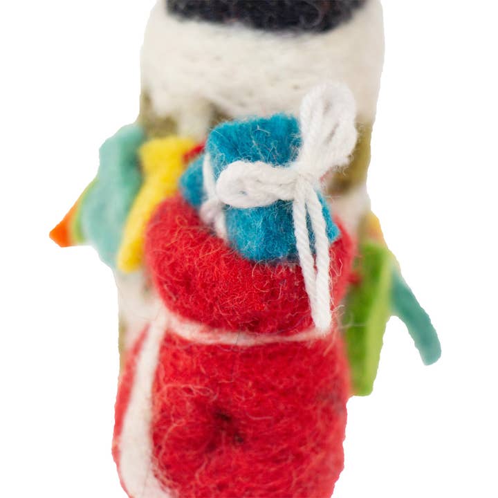 Global Crafts - Wholesale Ornament - Up on the Rooftop Santa Handmade Felt Ornament2