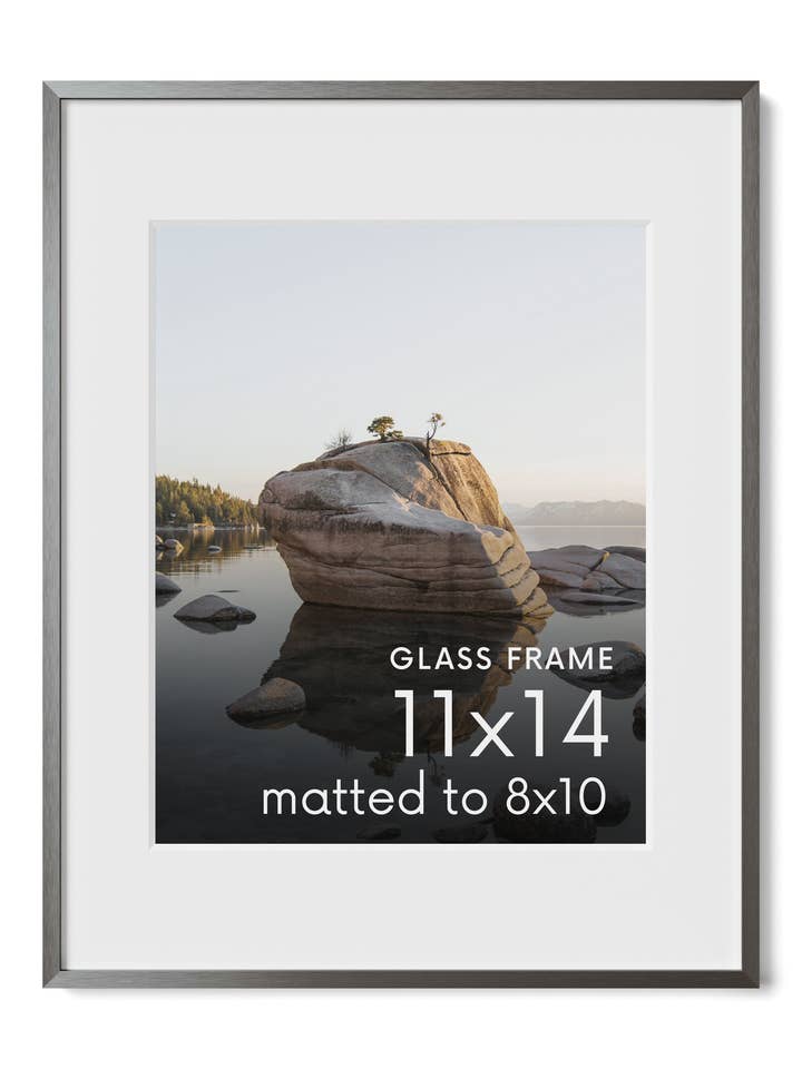 Cadre en verre en aluminium gris 11x14 pour la vente par Haus and Hues