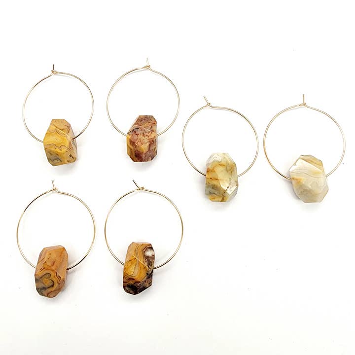 Crazy Lace Agate Earrings for wholesale by MergingMetals
