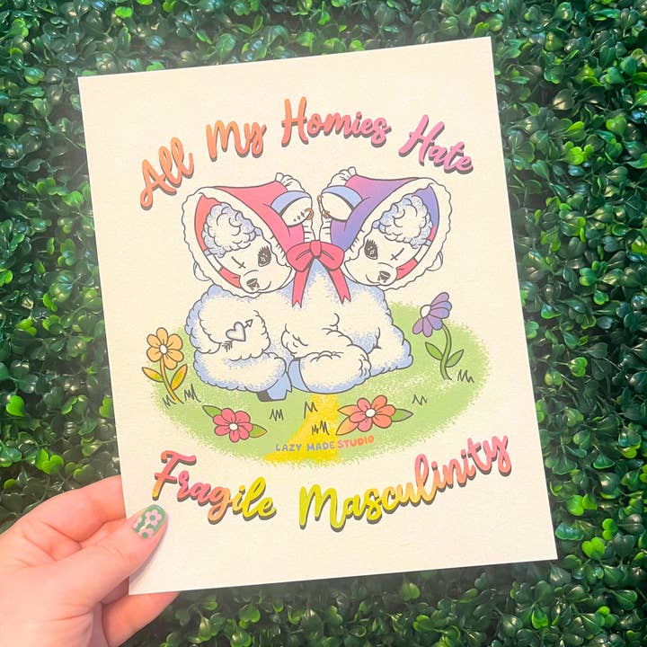 Fragile Masculinity 8 x 10 Art Print for wholesale by Lazy Made Studio