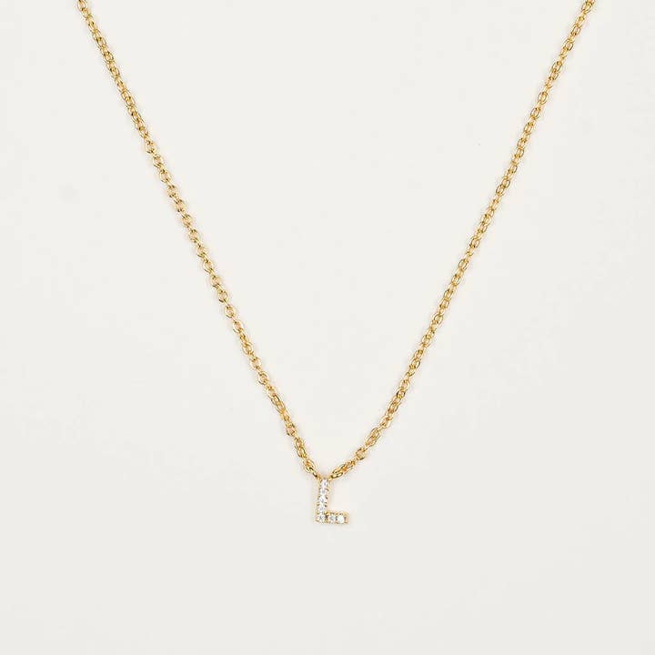 Brenda Grands Jewelry - Wholesale Jewelry Set - 18K Gold Dainty Shiny Initial Necklace - Set of 1625