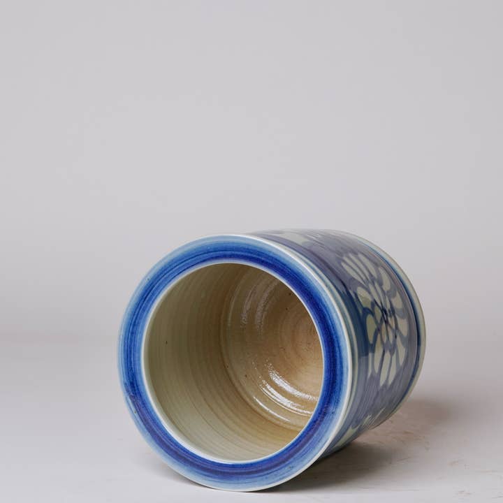 Cobalt Guild - Wholesale Plant Pot - Hand Painted Floral Blue and White Porcelain Cachepot2