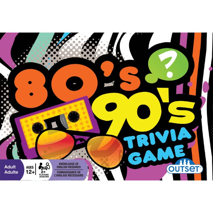 Outset Games and Cobble Hill Puzzles - Wholesale Card Game - 80s 90s Trivia Card Game, by Late for the Sky