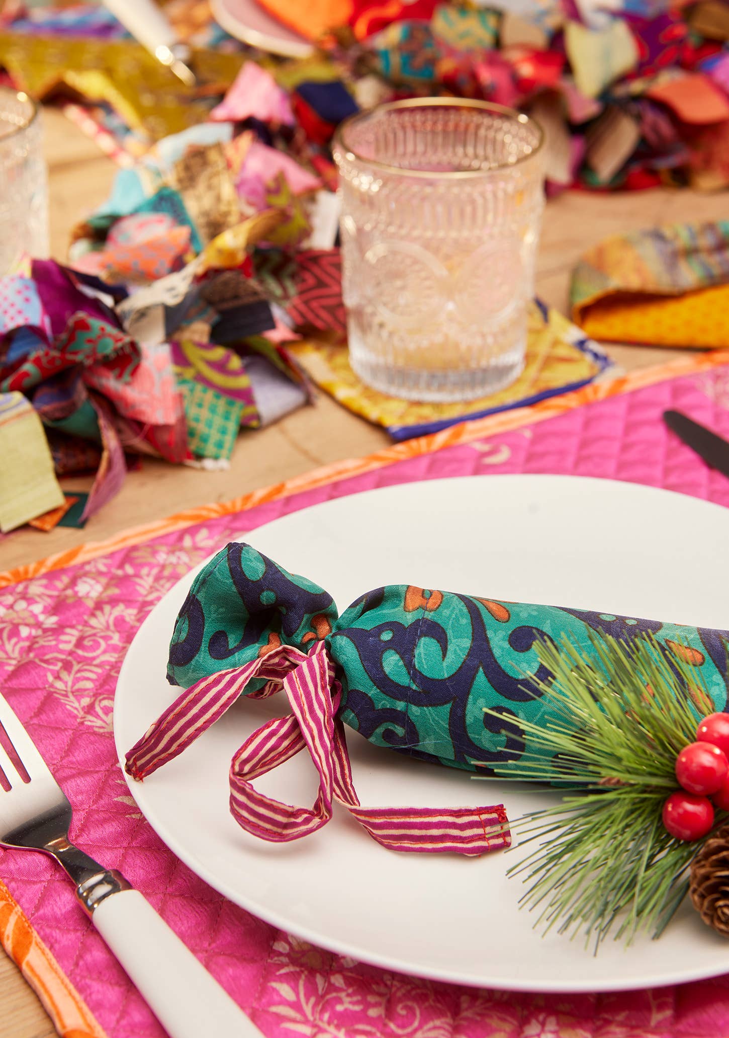 Namaste – wholesale Placemat – Recycled Sari Placemat1