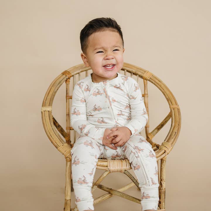 Cottontail Cruisers Modal Zippy Pajamas for wholesale by Little Joy Co.