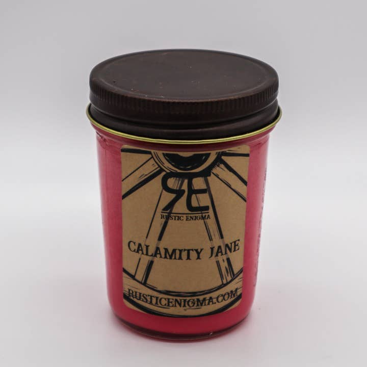 Calamity Jane 8 oz Candle for wholesale by Rustic Enigma