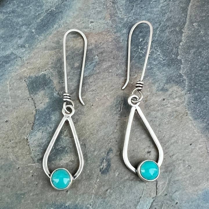 Droplet Earrings with Stone for wholesale by Midnight Pacific Studio