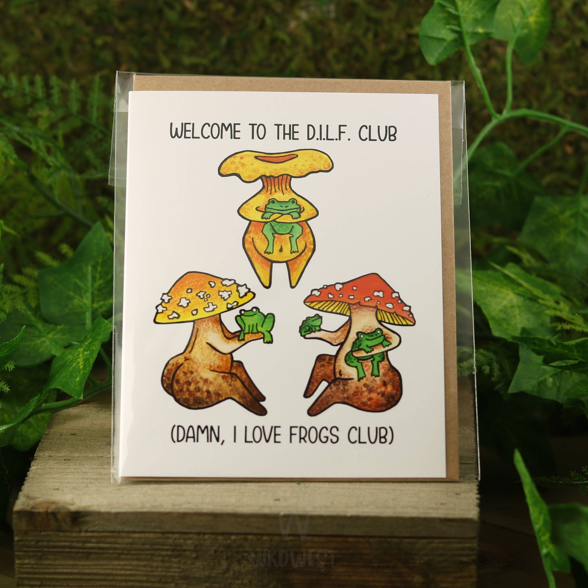 Funguise Friends by WkdWest - Wholesale Everyday Greeting Card - "D.I.L.F club" - Funguise™ Greeting Card w/ sticker3