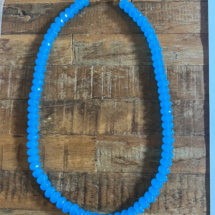 Sonya Renee Jewelry - Wholesale Beaded/Pearl Necklace - Candice Necklace - faceted and smooth gemstone roundels40