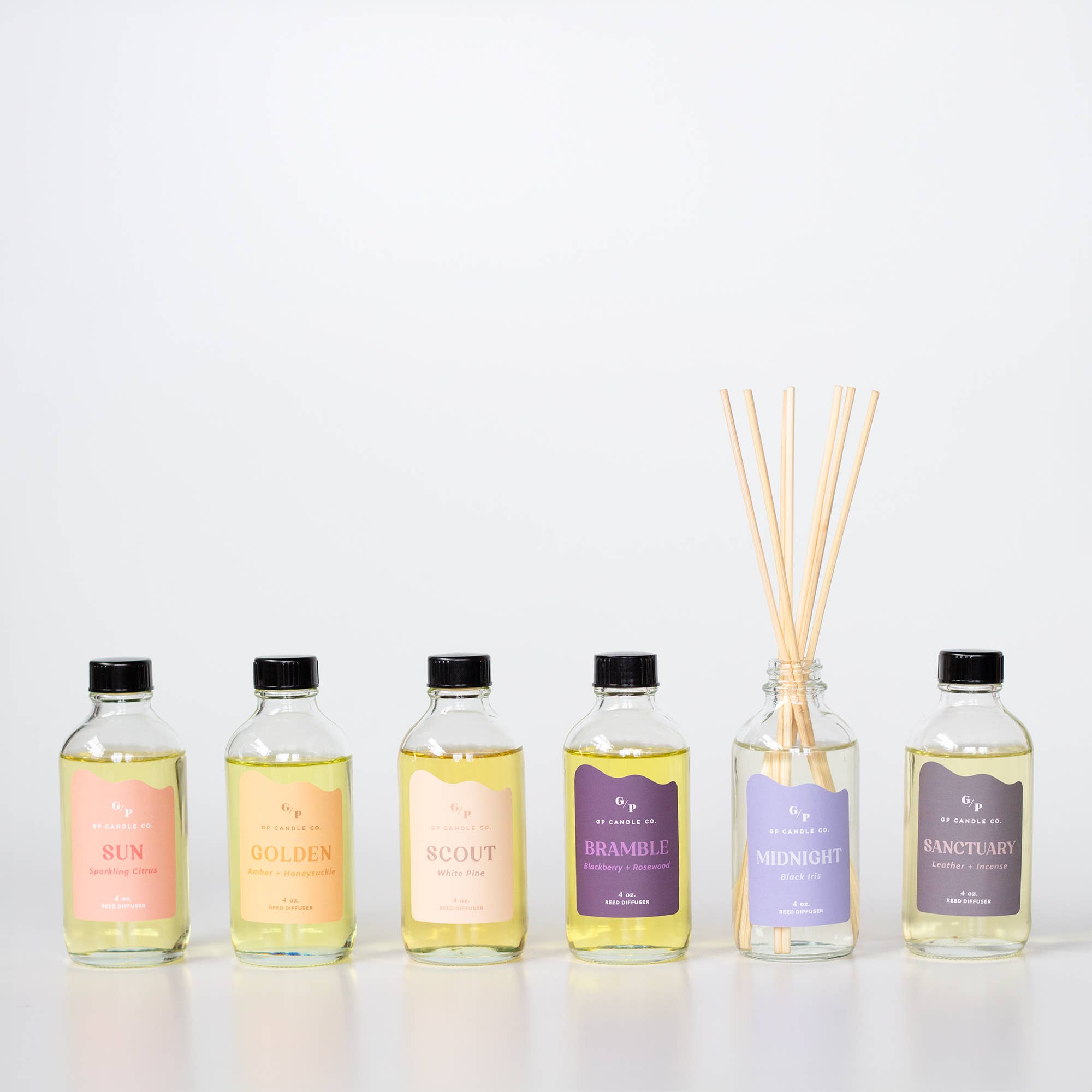 GP Candle Co. - Wholesale Reed Diffuser - Sanctuary 4 oz. Hue Reed Diffuser (Leather + Incense)4