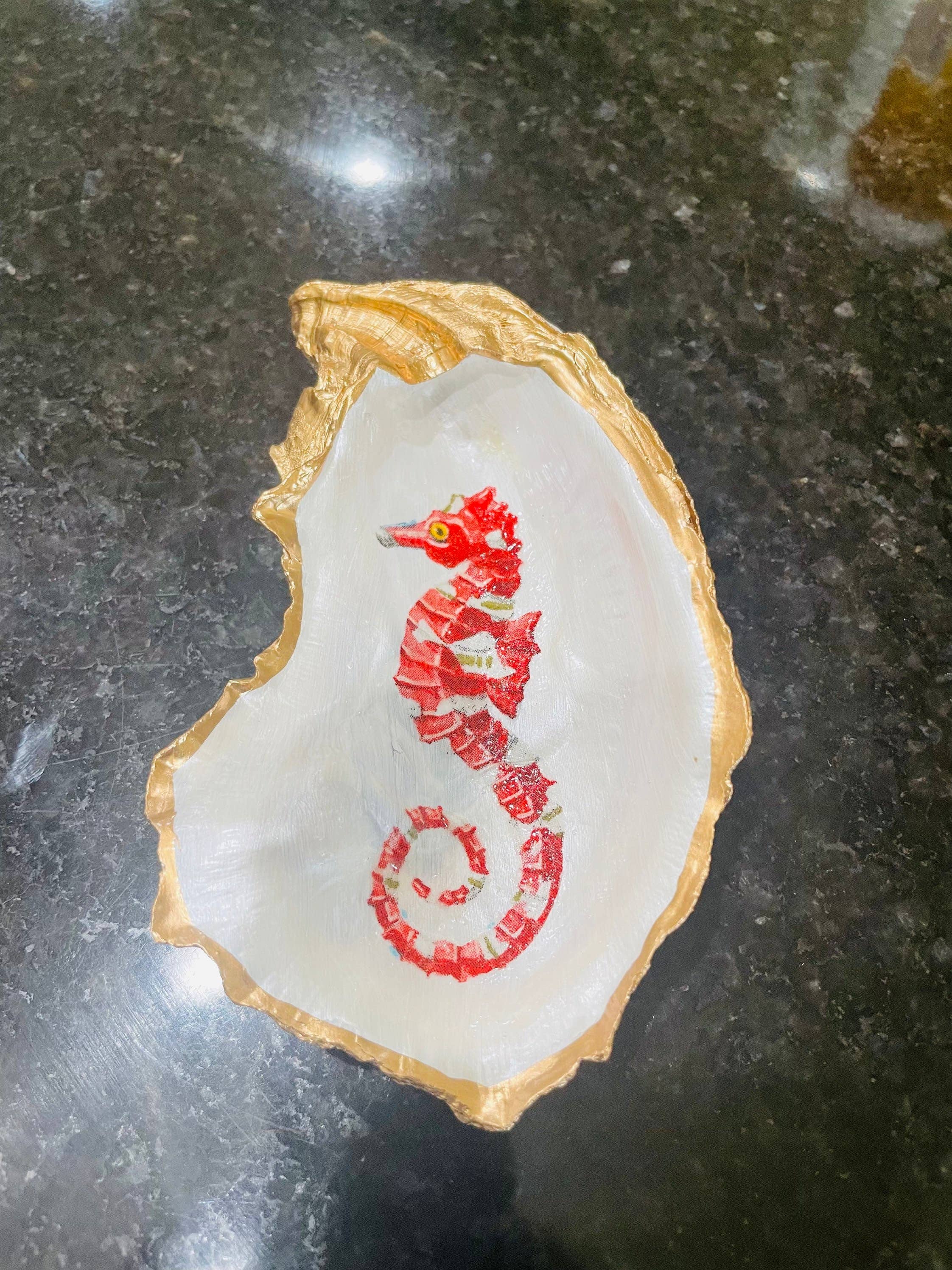 Shells by Shea - Wholesale Jewelry Dish - Oyster Shell trinket Dish, Seahorse Oyster Trinket Dish6