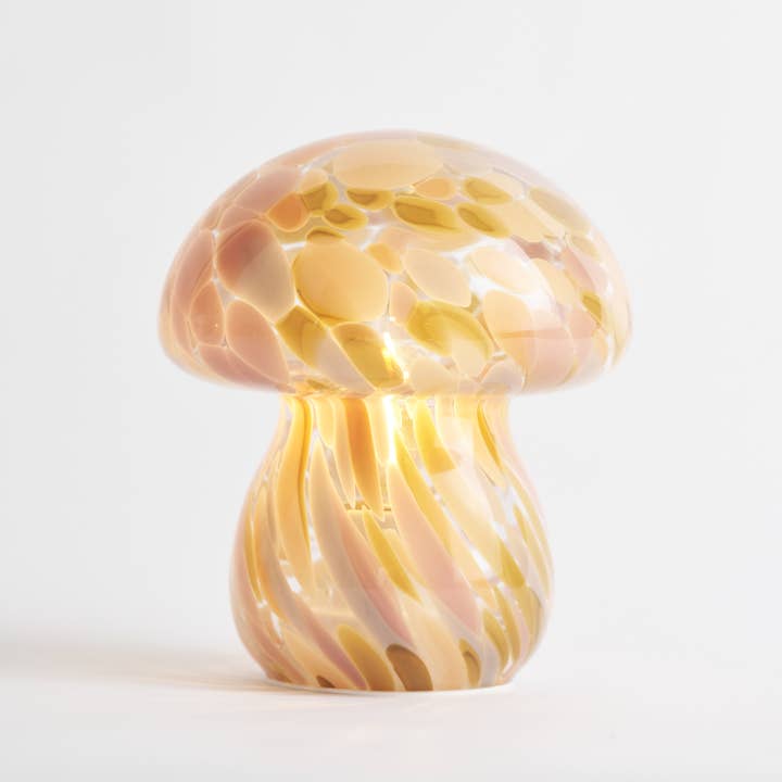 Humber - Vente Lampes d'appoint/de bureau - Lampe Champignon en Verre Sans Fil, Alimentée par Piles 5,25" x 6"