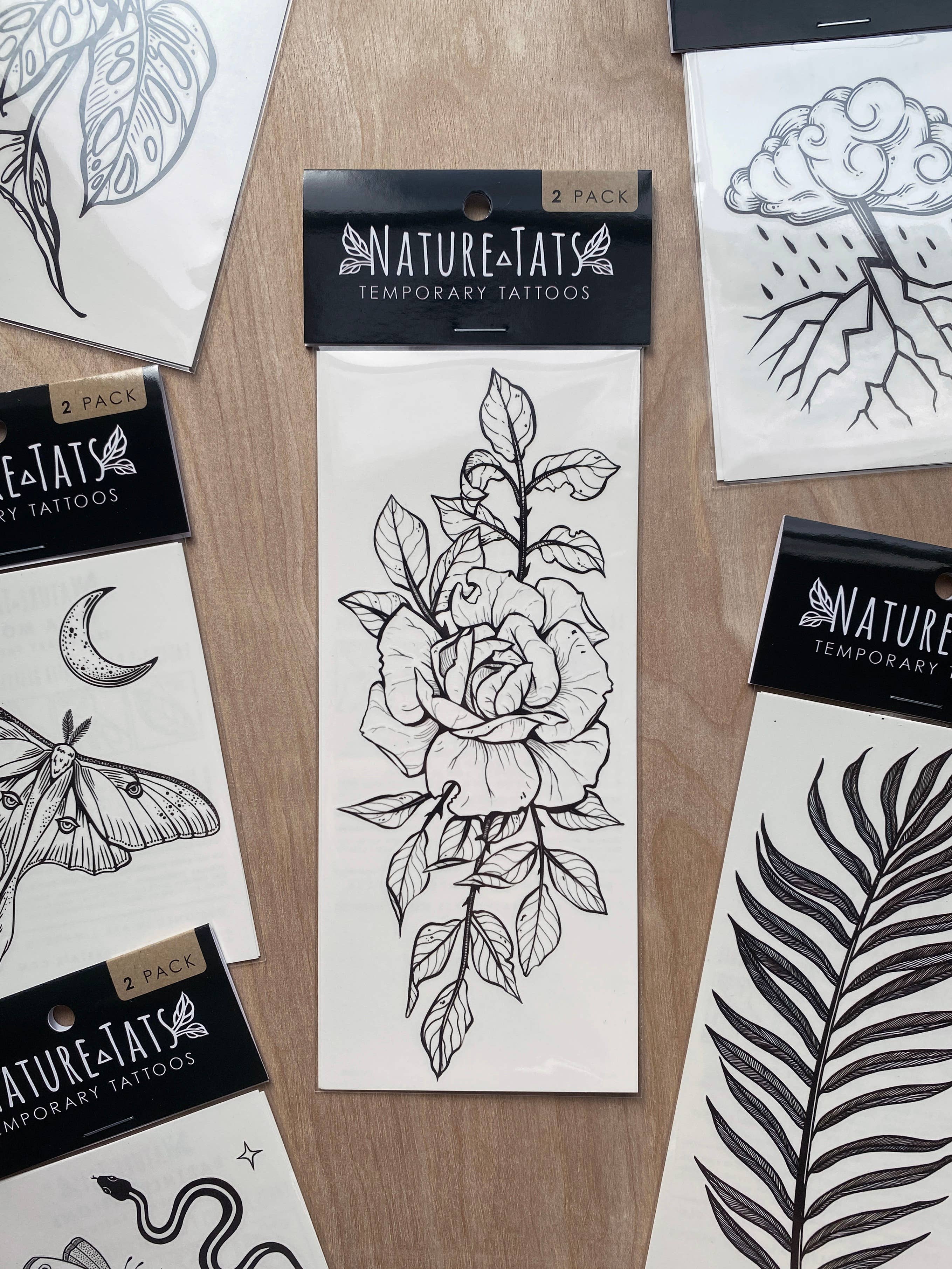 NatureTats - Wholesale Temporary Tattoo - Rose Blossom Temporary Tattoo1