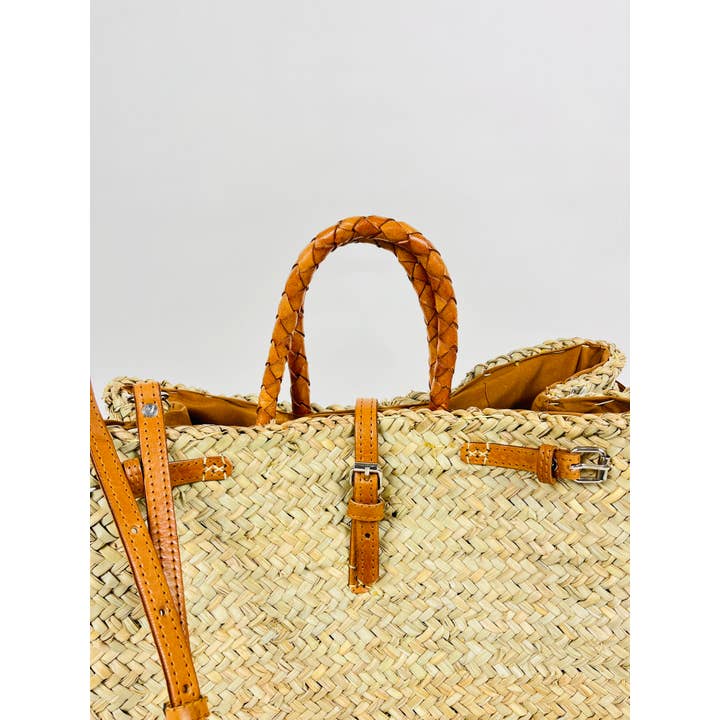 Mikwi – wholesale Korg – Fransk marknadskorg med dubbla remmar i läder10