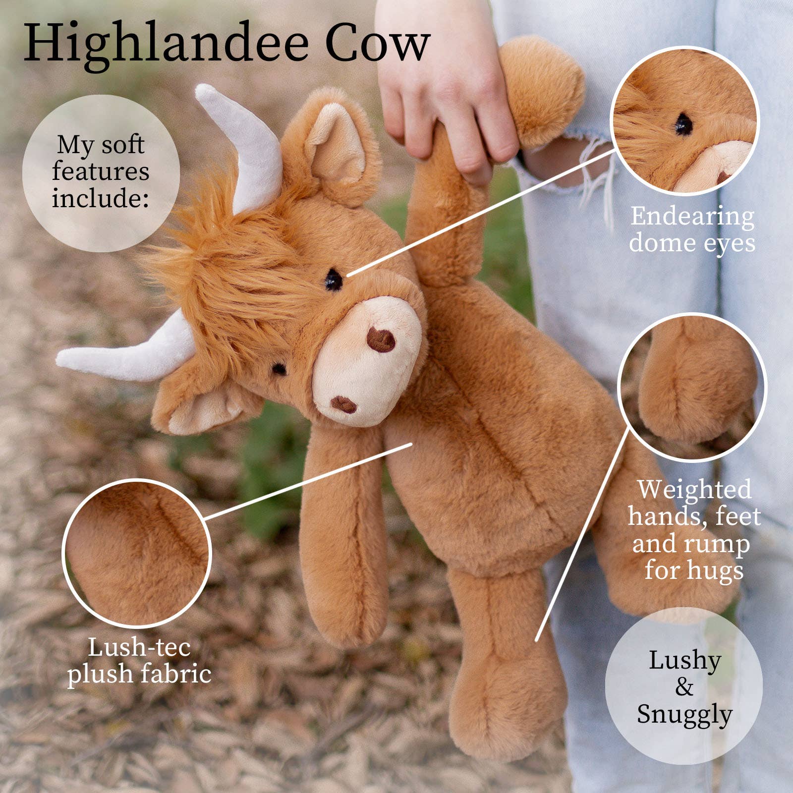 Beverly Hills Teddy Bear Company - Wholesale Stuffed/plush toy – Kids & baby - World's Softest Lushee 16 inch - Highlandee Cow Plush Toy3
