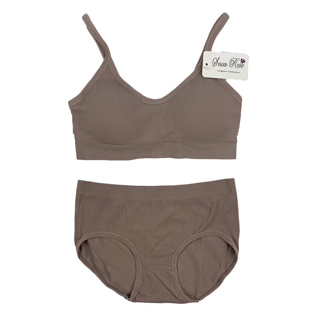 Surtido Conjunto de bralette texturizado + braguitas clásicas/T21303 de venta al por mayor en Faire7