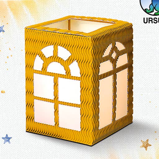 Decorative Lantern "Window", sun yellow for wholesale by URSUS® / Buntpapierfabrik Ludwig Bähr GmbH & Co. KG
