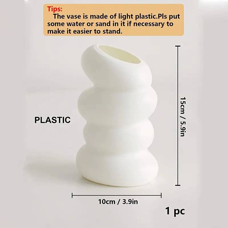 Huis Van Merken - Wholesale Vase - 1pc Chic Spiral White Vase - Nordic-Inspired2
