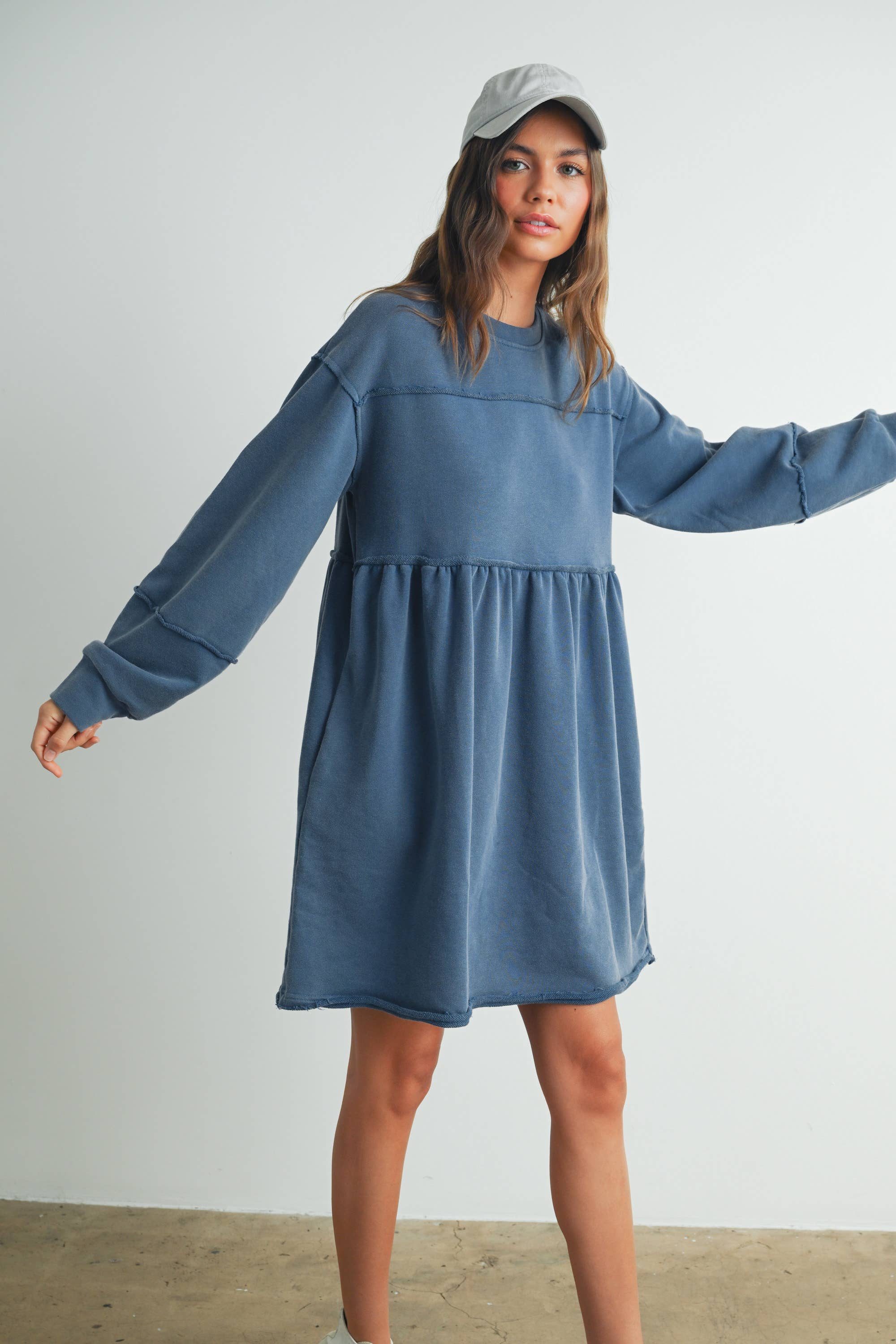 BUTTERMELON – wholesale Dress – Women's – Fall Full Sleeve Winter Mini Dress - BMD750716