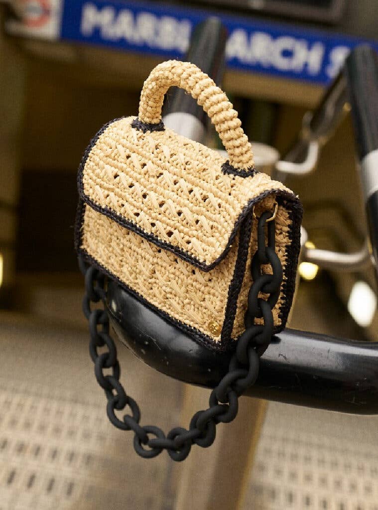 Sanabay - Wholesale Messenger Bag - Women's - Mini Félicie natural and black mini raffia bag4