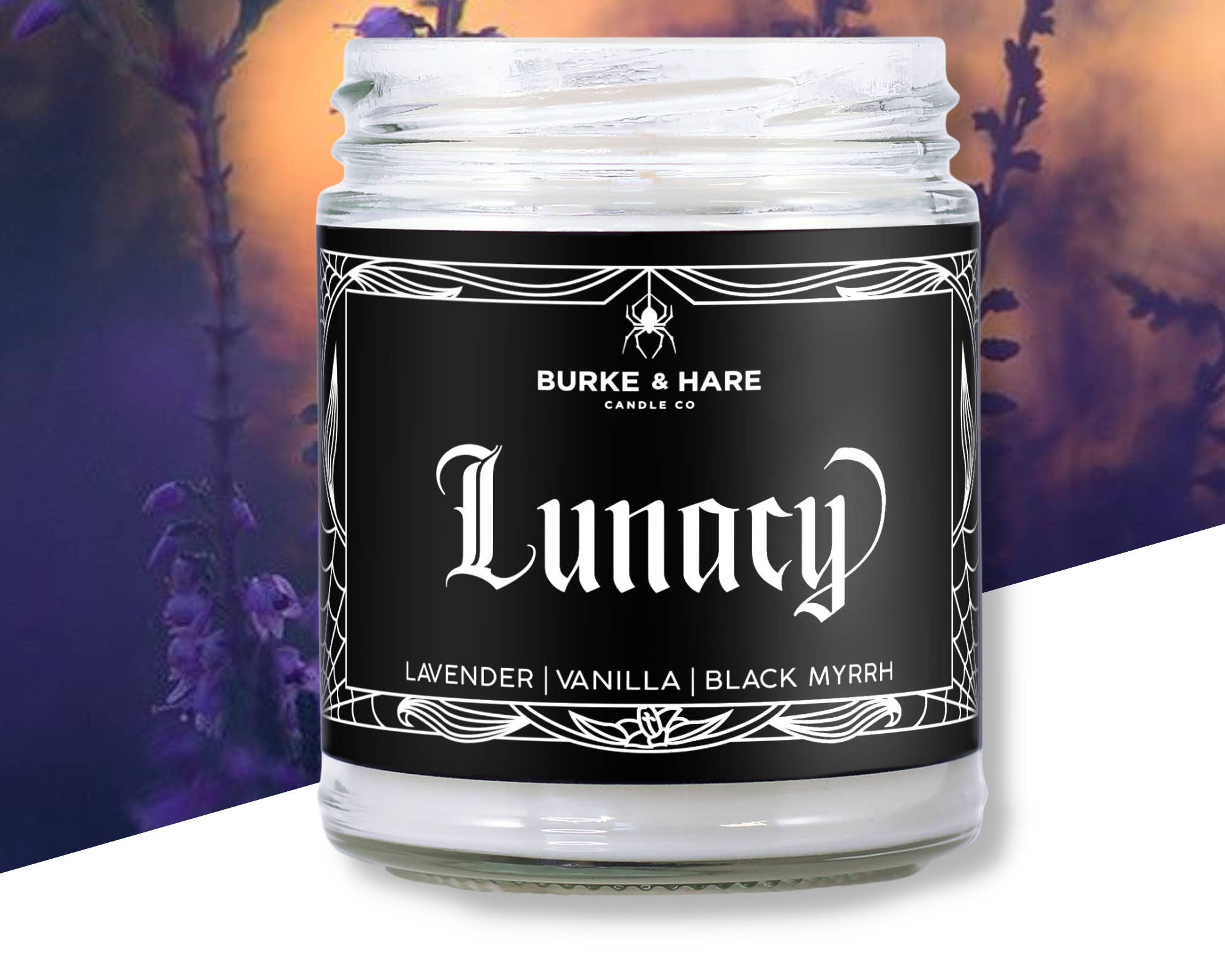 Burke & Hare Co - Wholesale Jar/Filled Candle - Lunacy – Moon Inspired Lavender Candle – Witchy Home Decor