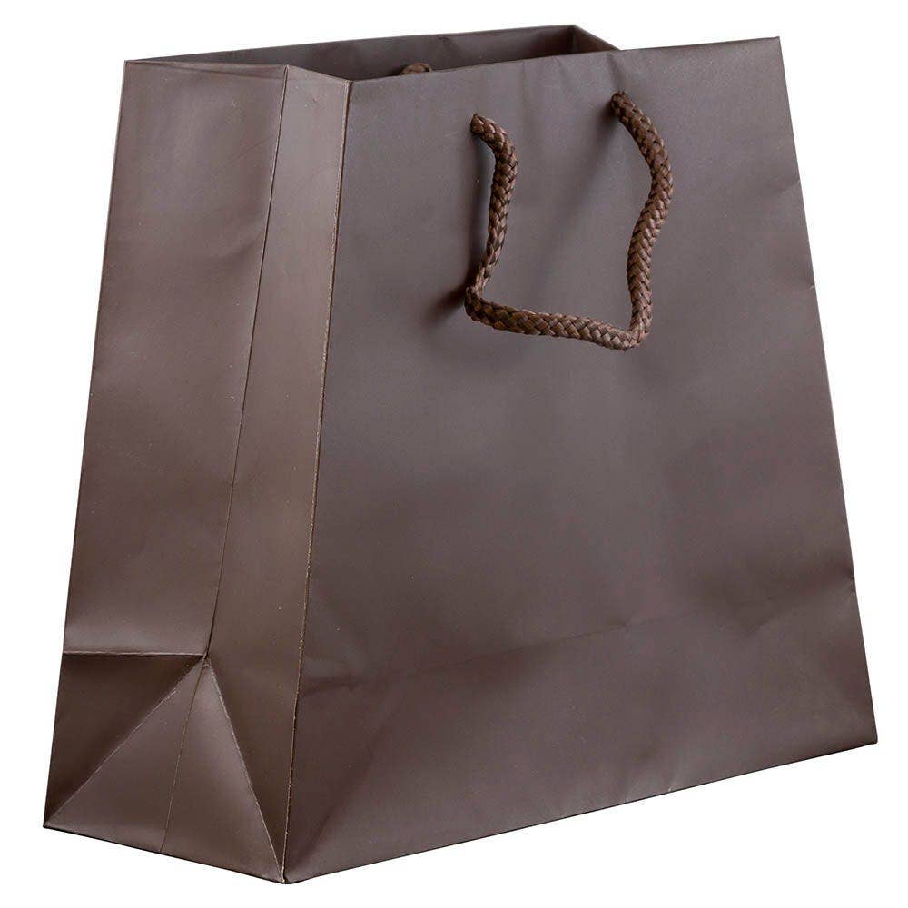 JAM PAPER - Wholesale Gift Bag - Trapezoid Gift Bags w/ Rope Handles, 7.5x4x8.25, Brown, 1PK0