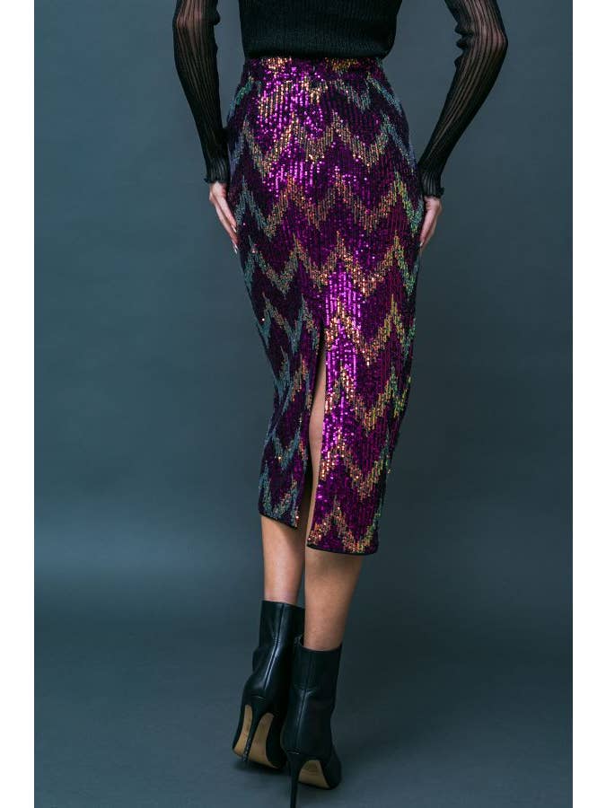 FUCHSIA GOLD A sequin midi pencil skirt - IK7537 for wholesale on Faire1