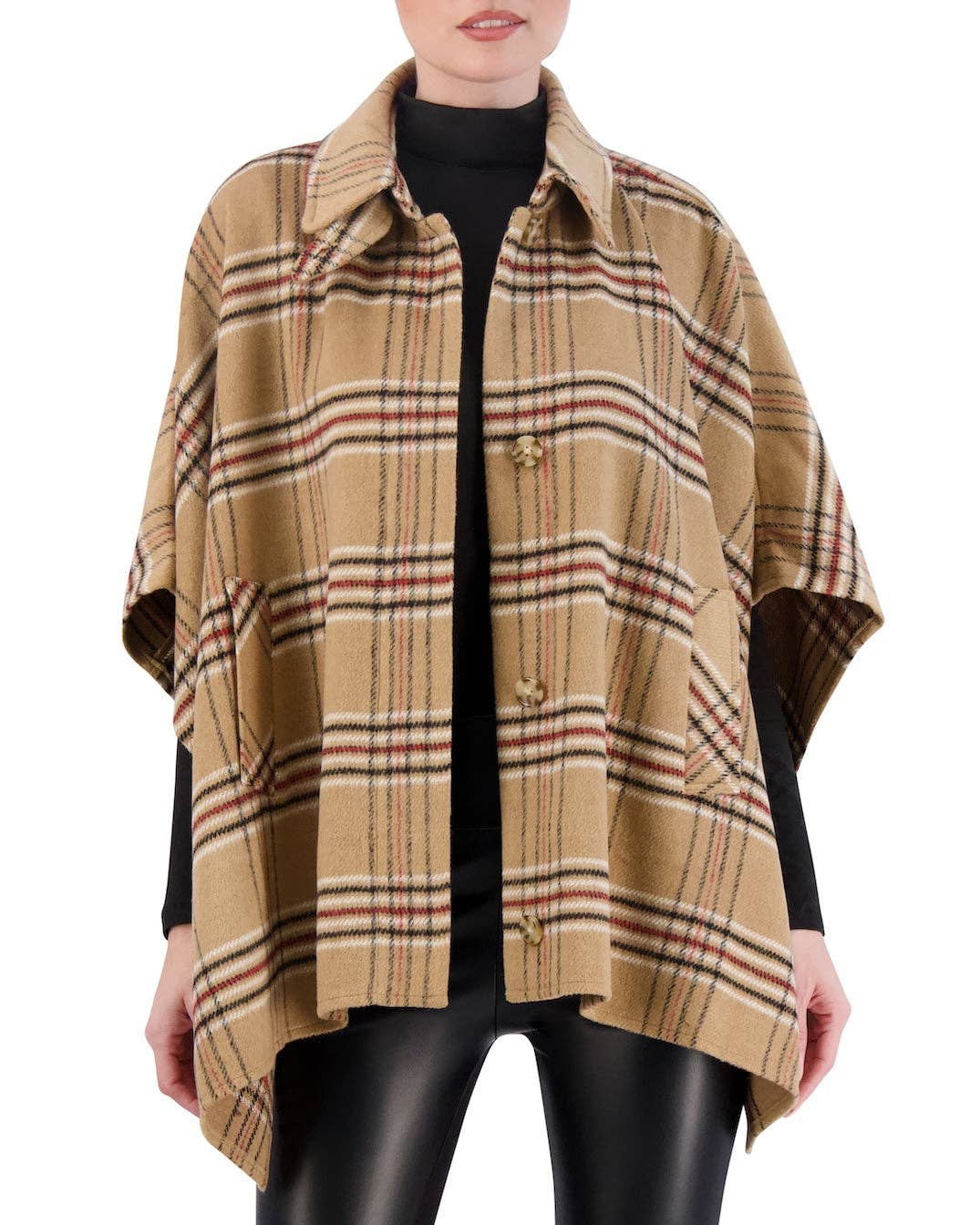 Ookie & Lala / O&L - Wholesale Cape - Women's - Vegan Cashmere Plaid Cape5