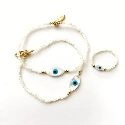 ATELIER COQUET – Großhandel Perlenarmband – Armband Yeux " Sea Breeze "1