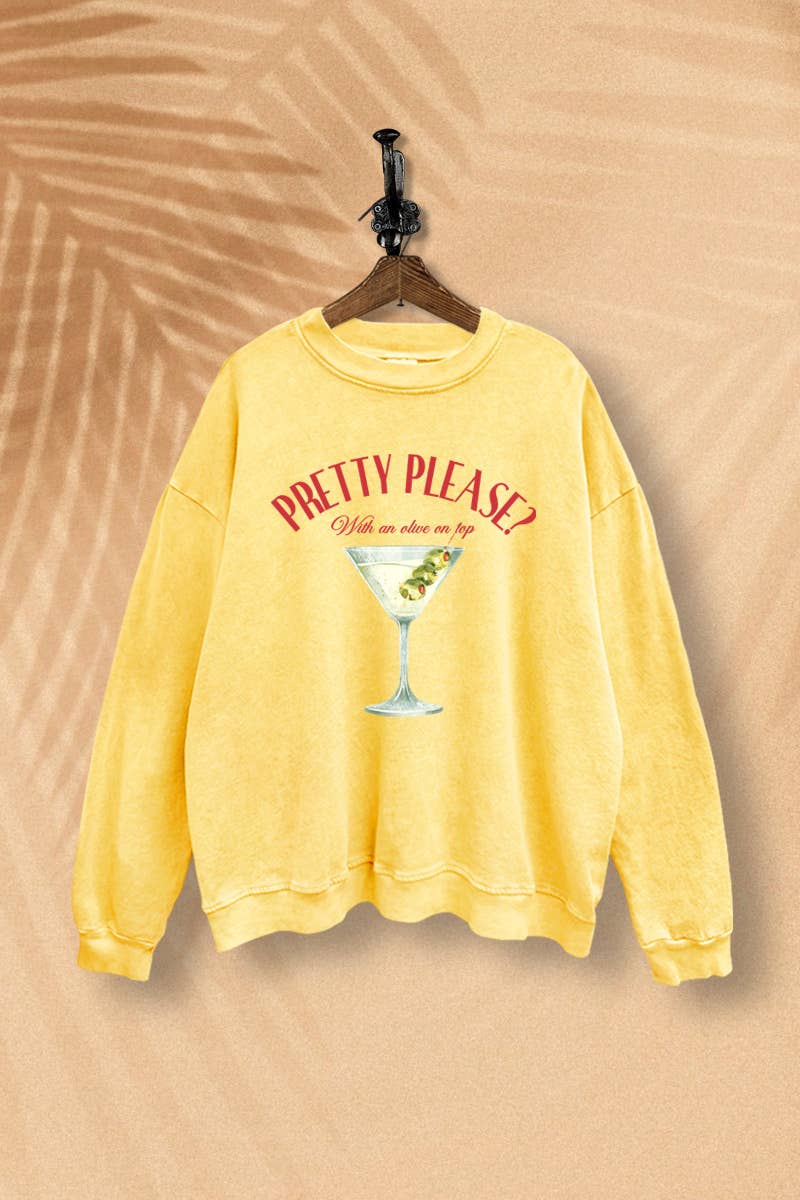 VINTAGE POINT USA – wholesale Sweatshirt med tryck - Dam – MARTINI "PRETTY PLEASE" GRAFISK MINERALTÄVTTAD SWEATSHIRT7