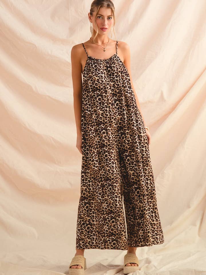 Leopard Print Gauze Wide Leg Summer Jumpsuit and other Purchase Wholesale leopard overalls. Free Returns & Net 60 Terms on Faire trending on Faire.