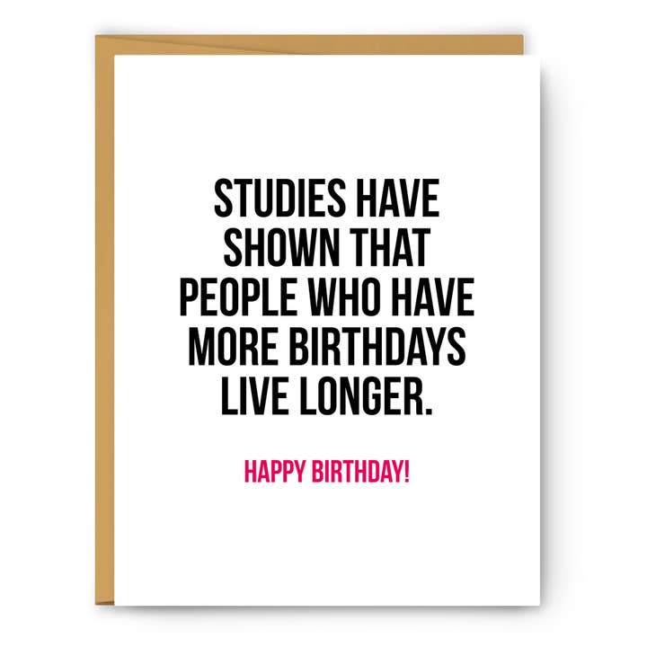Studies have shown - Happy Birthday - Greeting Card for wholesale by Serif