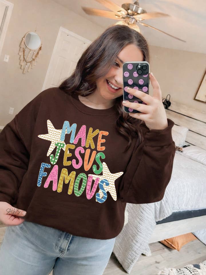 Make Jesus Famous Tee + Sweatshirt for wholesale by Shop Hal Wholesale