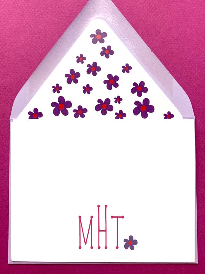 Mægtige Violet Monogram - Personlig Papirvarer for engroshandel hos Mighty Violet Design