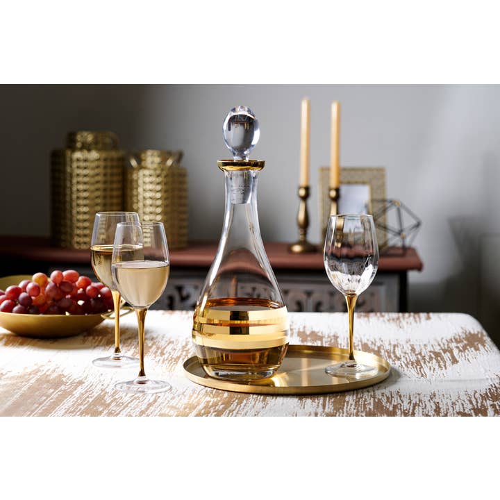 Barski - Wholesale Wine Glass - Spectrum Red Wine Glass with Gold Stem, 18 oz. Set of 6