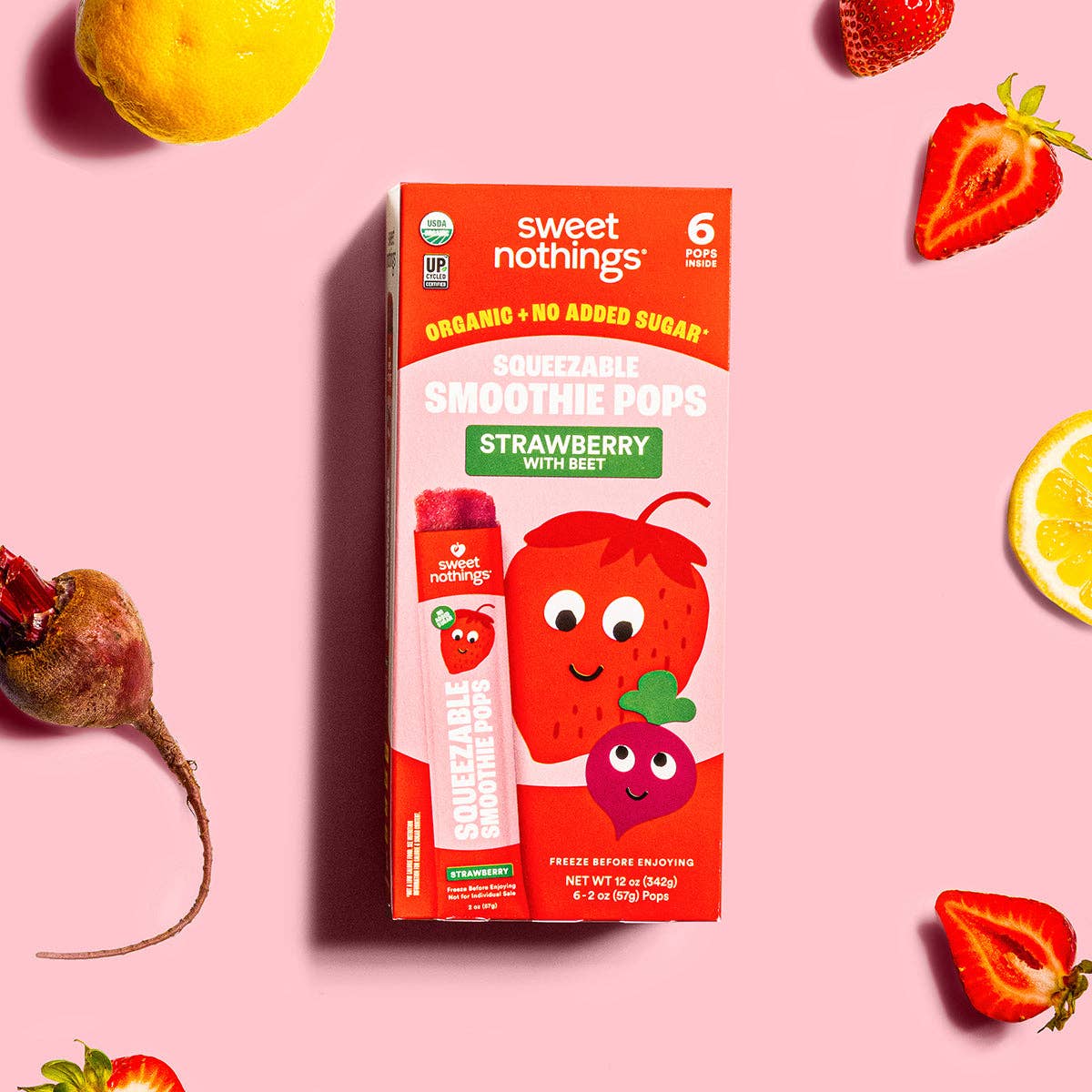 Sweet Nothings - Wholesale Fruit Snacks - Strawberry Beet Smoothie Pops – Organic Fruit Popsicle1