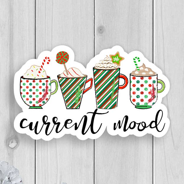 Current Mood Holiday Cups Vinyl Sticker for wholesale by Expression Design Co