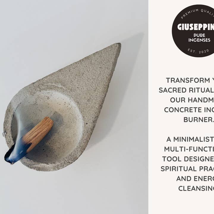 Giuseppina Shop - Vendita all'ingrosso Portaincensi - Portaincenso in cemento - Bruciatore di incenso + PALO SANTO GRATIS!