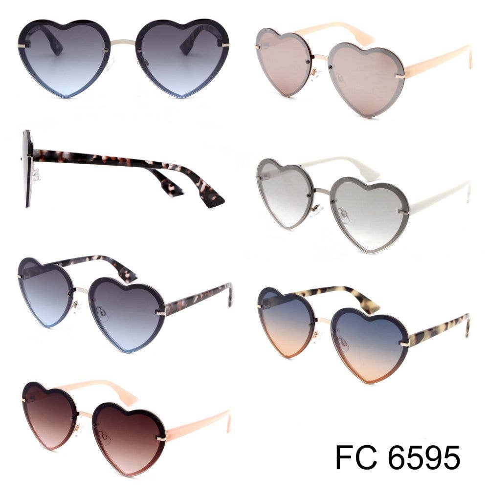 Dynasol Eyewear - Wholesale Sunglasses - Women's - Rimless Heart Shaped Metal Sunglasses7