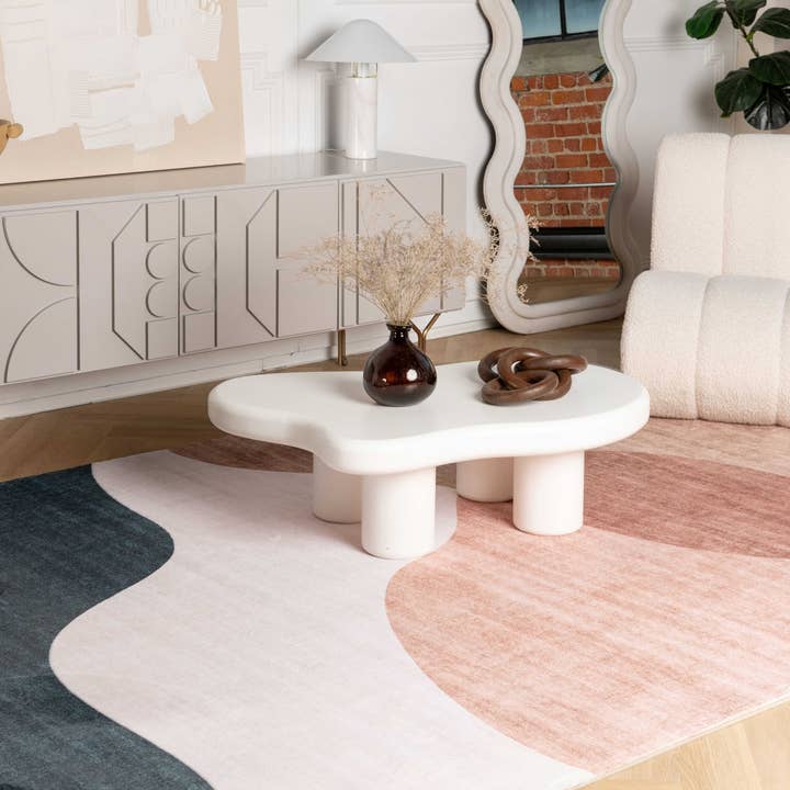 Multi Tapete de Área Interior Creme Verde Abstrato para venda a revendedores na Faire1