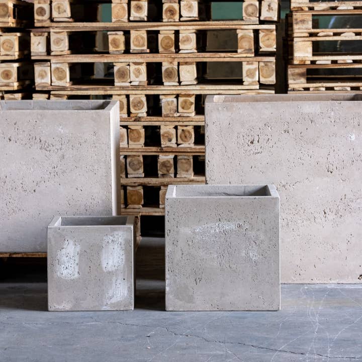 Cubrosa | Truffle – 70cm Large Square Concrete Planter – 246L Modern Outdoor Plant Pot for wholesale by Jobu Home