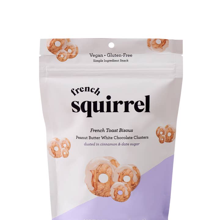 French Squirrel - Wholesale Breakfast Cereal - French Toast Bisous: White Chocolate PB Clusters (12 bags)