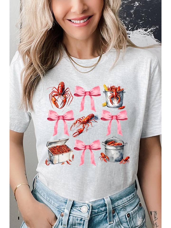 COLORBEAR – Großhandel T-Shirt (Grafikdruck) – Damen – Grafik-T-Shirt mit Flusskrebs-Coquette