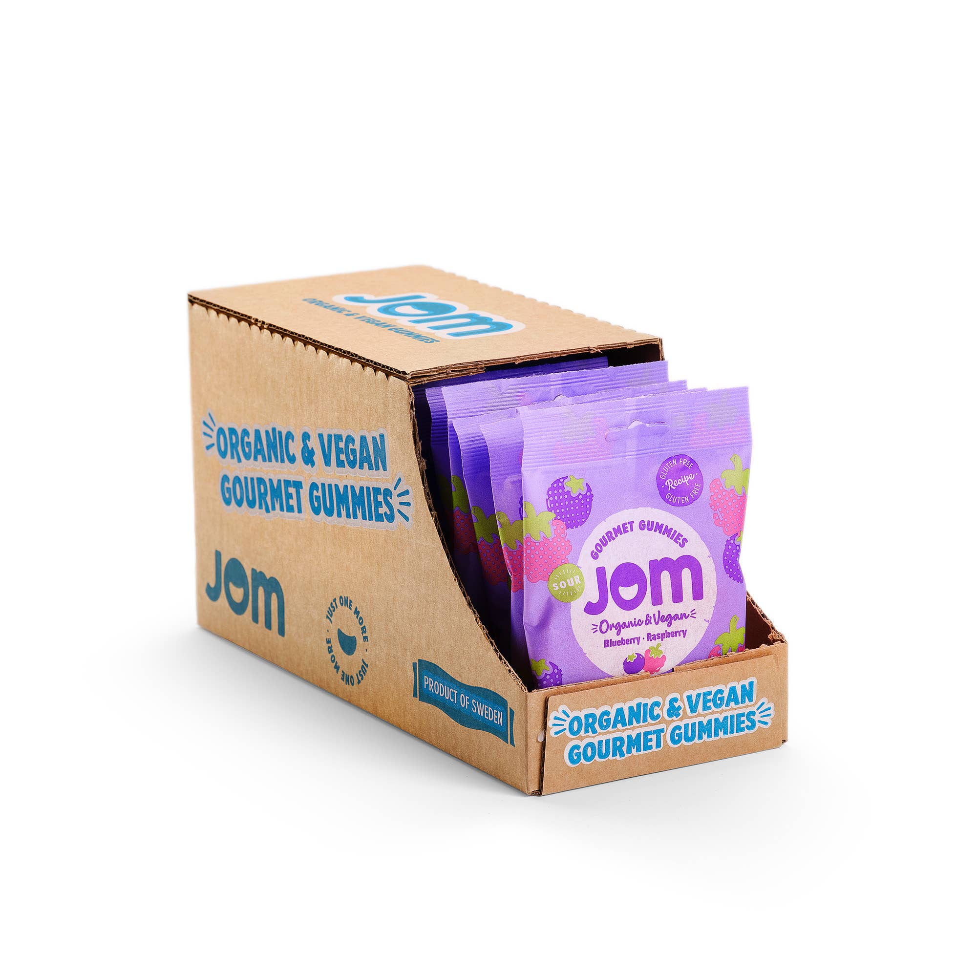 JOM - Wholesale Gummy - Organic and Vegan Swedish Sour Blueberry & Raspberry Gummies4